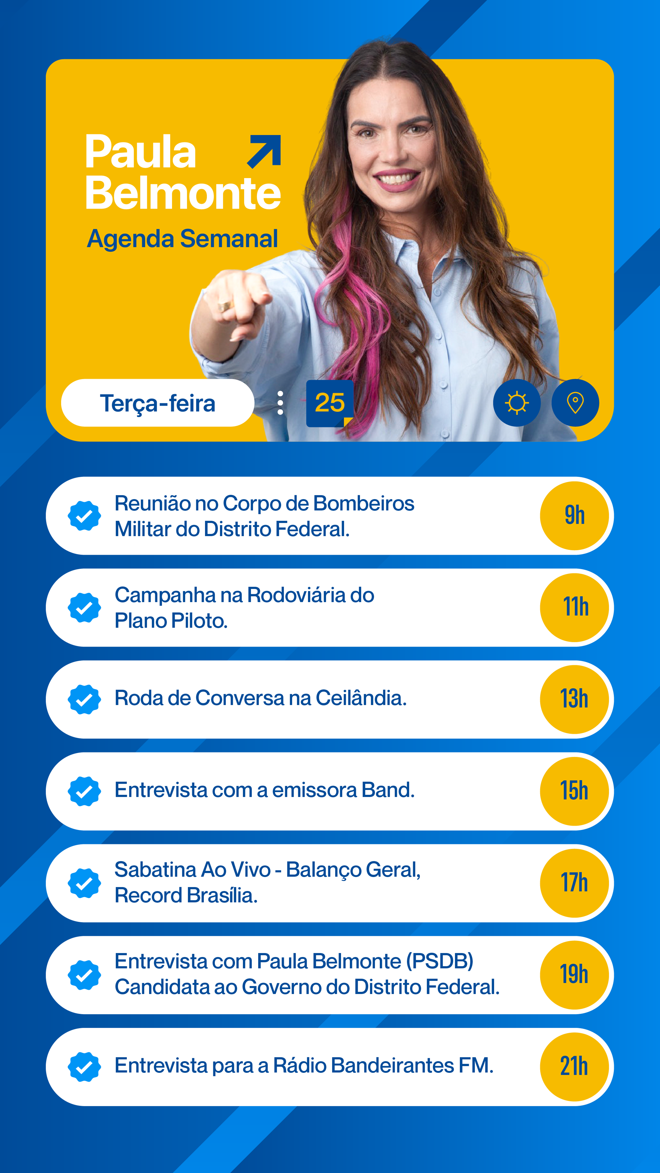 Paula Belmonte — Agenda Semanal